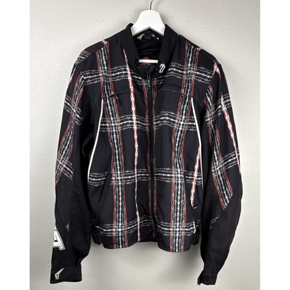 Shift Rise Against Motorcycle Jacket Mens L Black Red Armored Motocross 70131